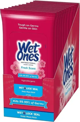 076828136672 WET ONES Antibacterial Wipes Travel Pack Scent