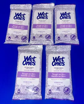 076828148460 WET ONES Antibacterial Wipes Go Lavender