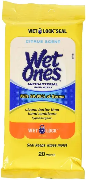796433665809 WET ONES Citrus Antibacterial Wipes