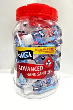 Wish 60203 Hand Sanitizer 2oz Pocket Size 24 Units Jar 75% Alcohol Gel