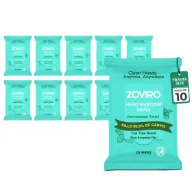B0CR5D91N2 ZOVIRO Sanitizer Wipes Tea Tree Oil Total
