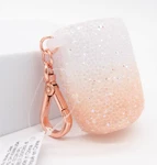 (a) Bath & Body Works White Peach Sparkle Hardshell Pocketbac Gel Holder W/ Clip. Fixed Price $17.00.