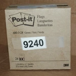 Post-it Flags, 24 Dispensers/pack, 1 In Wide, Green 680-3-24 Nib #9240. Fixed Price $17.77.