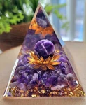 Orgonite Pyramid Amethyst Sphere Gemstone Orgone Reiki Energy Healing Crystal. Fixed Price $19.92.