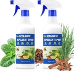 2 Pack 16 Oz Bee And Wasp Repellent Spray For Patio, Natural Peppermint Oil. Fixed Price $184.63.