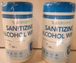 Sparoom Alcohol Wipes Two 80 Canisters Pcs Each 160 Factory Sealed. Fixed Price $11.39.