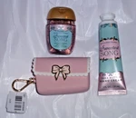 Bath & Body Works Pink Bow Scallop Pocketbac Holder + Sweetest Song Hand Crm+gel. Fixed Price $16.99.