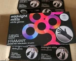 Midnight Mitts Nitrile Gloves Black Framar Powder Free Size Medium Box Of 100. Fixed Price $17.99.
