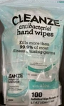 100 Cleanze Individually Wrapped Hand Wipes With Aloe - 6.5 X 4.5 New. Fixed Price $19.79.