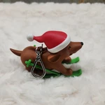 Bath & Body Works Brown Skiing Dog In Santa Hat Pocket* Bac Holder Sleeve Clip. Fixed Price $10.00.