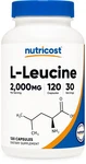 Nutricost L-leucine 2,000mg, 120 Vegetarian Count (pack Of 1), Red. Fixed Price $19.89.