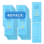 Body Wipes 40 Pack Individually Wrapped Large Unscented Travel Bath. Fixed Price $18.95.