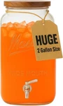 Kitchentoolz 2 Gallon Glass Bevera Dispenser With Wooden Lid Lar. Fixed Price $82.50.