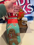 Bath & Body Works Holiday Gingerbread Man Shea Socks Pocket Bac Holder Hand Gel. Fixed Price $29.44.