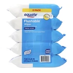 Equate Flushable Wet Wipes,fresh Scent,240 Wipes(5 Pack),compare To Cottonelle. Fixed Price $9.99.