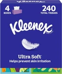 Kleenex Ultra Soft Facial Tissues, 4 Cube Boxes, 60 Tissues Per Box, 3-ply (240). Fixed Price $10.89.