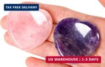 Qinjiejie 2pcs Rose Quartz Crystals Heart Stones Amethyst Hearts Crystal Worry S. Fixed Price $18.11.