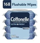 Cottonelle Ultra Fresh Flushable Wipes, 42 Wipes Per Pack, 4 Flip-top Packs. Fixed Price $11.50.