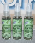 3-pack New White Tea & Sage Hand Spray Sanitizer 1 Oz Bath Body Works. Fixed Price $19.99.