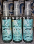 Bath & Body Works Fresh Rainfall Anti Bac Hand Sanitizer Spray 1 Oz Set Of 3. Fixed Price $14.99.