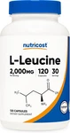 Nutricost L-leucine 2,000mg, 120 Vegetarian Capsules, Non-gmo, Gluten Free,.... Fixed Price $20.35.