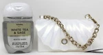 Bath Body Works Shell Bag Gold Chain Pocketbac White Tea Sage Sanitizer Anti Bac. Fixed Price $15.19.
