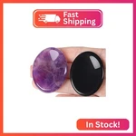 Qinjiejie 2pcs Thumb Worry Stone For Anxiety Healing Crystals Amethyst Black Obs. Fixed Price $18.31.
