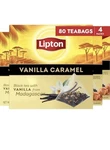 (4) Boxes Lipton Black Tea Vanilla Caramel 20 Bags Per Box Exp Date 05/26.. Fixed Price $30.00.