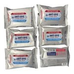 Hand Sanitizer Anti Bye Wipes 99.9% Antibacterial & Kills Germs 6 Pack 20 Sheet. Fixed Price $21.99.
