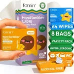 Fomin Mini Hand Sanitizer Wipes 8 Pack (8 Count) - Variety Wet Wipe. Fixed Price $15.99.