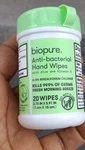 Biopure Antibacterial Hand Wipes Aloe Vitamin E Kills 99.9% Germs 20ct. Fixed Price $20.99.