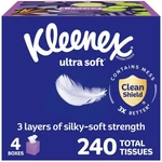 Kleenex Ultra Soft Facial Tissues 4 Cube Boxes 60 Tissue Per Box 3-ply 240 Total. Fixed Price $12.29.