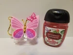 Bath & Body Works 2pc Pink Butterflies Pocketbac Holder + Gel Hand Sanitizer. Fixed Price $16.99.