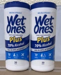 (12) Wet Ones Hand Sanitizing Wipes Plus 70% Alc. 50 Sealed Exp 03/2023. Fixed Price $59.50.