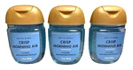 Bath Body Works 3x Crisp Morning Air Pocketbac Hand Sanitizer Gel Free Ship. Fixed Price $14.99.