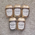 Bath & Body Works White Barn Cozy Vanilla Almond Scented Hand Sanitizer 5pk. Fixed Price $10.00.
