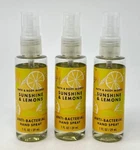 3 Bath & Body Works Sunshine Lemons Anti Bacterial Hand Spray Sanitizer Mist 1oz. Fixed Price $14.99.