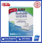 New Fresh Kirkland Moist Flushable Wipes - Unscented, 640 Wipes, Clean Soft Wipe. Fixed Price $25.99.