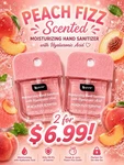 B.pure Peach Fizz Hand Sanitizer W/ Hyaluronic Acid 1.15 Fl Oz. Fixed Price $6.99.