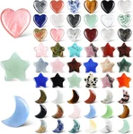 Nuenen 54 Pcs Worry Stones Bulk Heart Moon Star Natural Crystal Stone Tiny He.... Fixed Price $30.99.