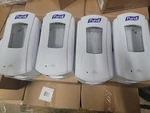 4 Pack Purell Hand Sanitizer Dispensers, Ltx-12, 1200ml, White, Touch-free, Pk. Fixed Price $50.00.