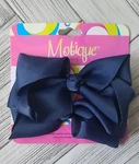 New! 3" Motique Navy Blue Grosgrain Hair Clip On Bow For Little Girls Set Of 2. Fixed Price $5.99.