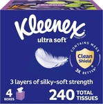 Kleenex Ultra Soft Facial Tissues, 4 Cube Boxes, 60 Tissues Per Box, 3-ply (240. Fixed Price $8.99.