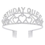Aoprie Silver Birthday Tiara And Crown For Women - Queen Headband With Rhineston. Fixed Price $12.98.