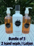 3 Pack Beekman 1802 Honeyed Grapefruit (2) Hand Body Wash With Pumps (1) Lotion. Fixed Price $42.99.