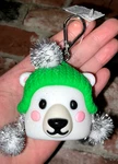 Bath & Body Works Polar Bear Tinsel Pom Poms Pocketbac Holder Key Chain Fob Nwt. Fixed Price $19.99.