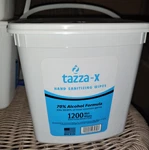 Tazza-x Hand Sanitizing 70% Ispropal Wipes 1200 Count. Fixed Price $12.00.