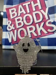 Bath & Body Works Halloween Silver Gemstone Bling Ghost Pocket Holder Case Bac. Fixed Price $25.00.