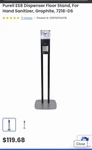 Purell Es8 Graphite Dispenser With Floor Stand Model 7218-ds. Fixed Price $48.00.