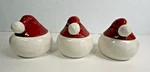 Set Of 3 Pottery Barn Santa Hat Lidded Bowls 5" Soup Candy - O1. Fixed Price $64.95.